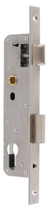 Serrure à cadre tubulaire - Serrure à encastrer en acier inoxydable - Serrure à cadre tubulaire - Serrure de porte de jardin - Serrure pour porte de jardin à gauche et à droite (distance au canon : 25