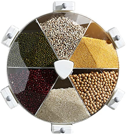 ZWTPGKRD Distributeur de céréales mural 8,5 L - Distributeur de céréales rotatif - Conteneurs de stockage rotatifs