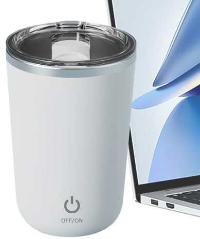 Opdestn Taza Automezcladora con Tapa,Portátil Con Larga Duración De Batería - Taza De Café Con Mezcla Automática Magnética - Para Mujeres Hombres Entusiastas Del Fitness Profesionales Estudiantes