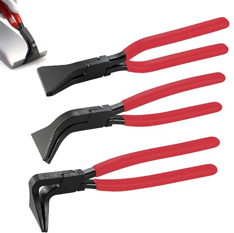 Wxeadu Juego de 3 Alicates Plegables, Alicates para Doblar Chapa 0° 45° 90°, Ancho de Boca de 22mm, Tenazas para Plegar con Mango Antideslizante, Herramienta para Doblar Tejados y Alisar Chapas