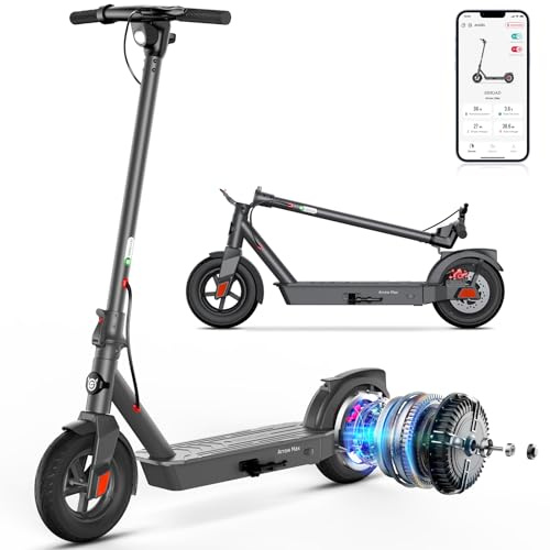 SISIGAD Electric Scooter for Adult,10 inches Tire,42KM 10.4Ah Long Range,500W Peak Motor 3 Speed, Foldable Scooter Electric with App Control, Smart LCD Display