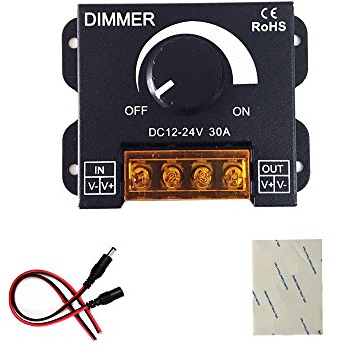 （verbesserte Version）12V 24V 30A LED Dimmer Kontrolleur für Einzelfarbe LED Streifen Beleuchtung Lampe Band Licht Schwarz Knopf Kontrolle Helligkeit