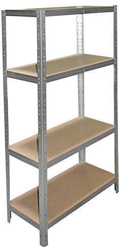 Schwerlastregal 230 x 100 x 40 cm mit 4 Böden: Regal aus Metall verzinkt, Ideal geeignet als Archivregal, Kellerregal, Metallregal, Ordnerregal, Werkstattregal, Stecksystem