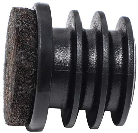 Adsamm® / 16 x Lamellenstopfen mit Filz/Schwarz/ø 21-23 mm/Rund/Möbelgleiter für Stahlrohrstühle/Endkappen für Rund-Rohre