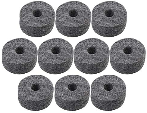 Yibuy 3,5 Dia 1,5 cm Dicke Schwarz Runde Weiche Filz Unterlegscheiben Ersatz f¨¹r Drum Kit Set Pack von 10