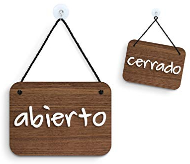 SIGNS | Escrito a mano - Abierto/Cerrado - Cartel doble cara signo [OC20] Abierto Cerrado - Placa de la puerta colgante de doble cara - Letrero de la tienda comercial reversible