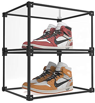 KOKOIN Magnetische seitliche offene transparente Kunststoff-Aufbewahrungsbox für Schuhe, Schuhvitrine, Sneaker-Schuh-Aufbewahrungsbox, Schuhbehälter, durchsichtiger Schrankregal, Schuh-Organizer,