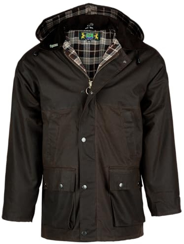 Romney's Chaqueta encerada inglesa Country – La original | Chaqueta impermeable resistente al viento y al agua | Incluida capucha | Olica XL