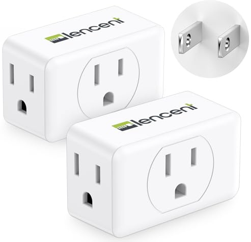 LENCENT 2 Prong to 3 Prong Outlet Adapter,Wall Plug Extender,Multiple Outlet Wall Plug with 3 AC Outlets,Non-Grounded Outlets Expander for Japan Travel Kitchen Office Bathroom Older House,2 Pack