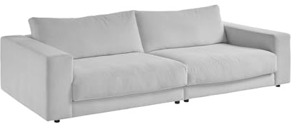 KAWOLA Big Sofa Megasofa Couch Sofa Madeleine 3-Sitzer Relaxsofa Hellgrau 290x85x127 I Moderne & Komfortable Wohnlandschaft