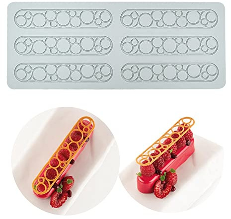 Stampi in silicone 3D a forma di piume cave geometriche, stampo per fondant per cupcake, decorazione per torte di zucchero (A_29.5 x 11.9 x 0.25 cm)