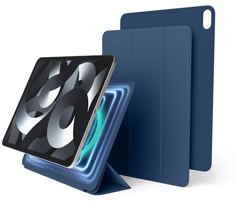 elago Magnetische Folio-Hülle für iPad A16, 10. Generation [10,9] | Kompatibel mit Apple Pencil, magnetische Rückseite, schlankes Design (Blau)