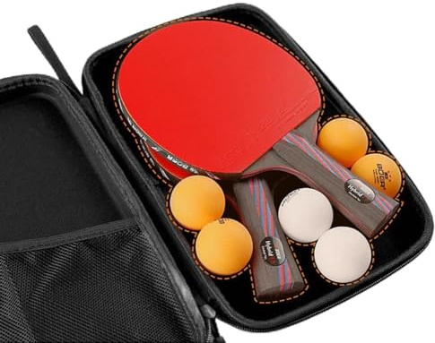 ZYWUOY Sac de ping - Pong, Housse pour Raquette de Tennis de Table, matériau EVA Sac pour Raquette de ping-Pong avec Pochette pour balles pour Raquette de Ping Pong pour D'intérieur et de Plein Air