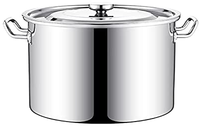 THEGA Pentola per Zuppa - Pentola per Zuppa di Pesce, Pentola per Zuppa 8-55L Pentola in Acciaio Inossidabile 304 Pentola per Zuppa con Coperchio Fondo Composito Pentola per Zuppa Profonda