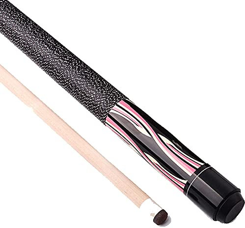 RYGHTTYT Pool Queues Erwachsene, individueller Billard Pool Queue 58 Zoll 538 g Ahornholz Poolqueue Stick 1/2 Handwerk Pool Queue 11,5-12,75 mm Kopf, guter Griff (Farbe: Schwarz Rosa; Größe: 12,75 mm)