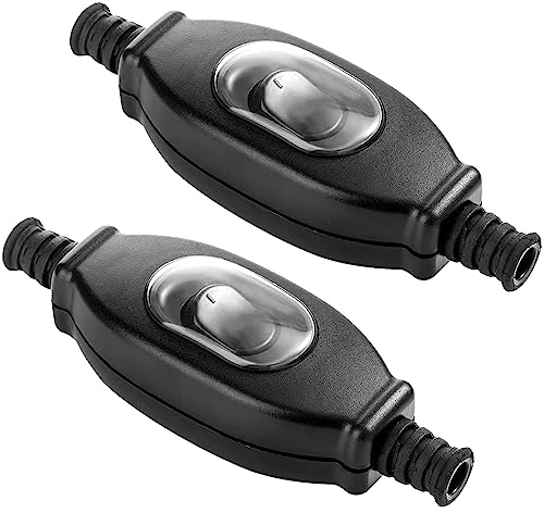 Cisixin 2pcs Interrupteurs à Cordon, Interrupteur à Cordon Étanche, Interrupteur Lampe de Chevet, pour Une Utilisation en Extérieur, Bureau, Lampe Chambre