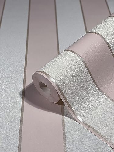 marburg Tapete Weiß Rosa Streifen Modern für Wohnzimmer Schlafzimmer Made in Germany 10,05 x 0,53m