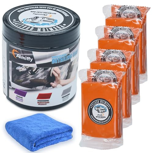 Car Detailing Clay Bar kit - Auto Detailing Clay Bars,Premium 4 Block x100g Mild Grade Magic Clay Bar Kit, Auto Clay Bars with Washing and Adsorption