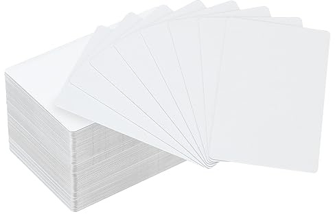 PATIKIL 100pz Sublimazione Metallo Biglietti Visita Vuoto, 0.45mm Spessore 3.4x2.1 Pollici Alluminio Stampabile Nome Carta per Personalizzato Fai da Te Stampa, Bianco