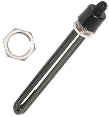 Thermoplongeur électrique en acier inoxydable vert, Anti-calcaire, DN40/1.5 SUS304, 220V, élément chauffant for l'eau, 3kw/6kw/9kw/12kw (Size : Heater Nut_220V_9KW 300MM)