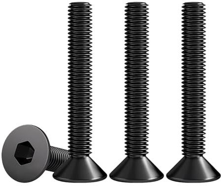 Drenky M5 X 45mm Senkkopfschrauben Edelstahl V2A VA A2 Senkkopf Schrauben DIN 7991 / ISO 10642 Gewindeschrauben Rostfrei Steckdosen Schrauben Metrisches Regelgewinde, 25 Stück, Schwarz