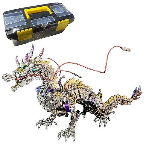 Amecon 3D Metall Puzzles Drache Kit für Erwachsene, 2030 Teile 3D Metal Mechanical Punk Drach Montage Modell, Adventskalender 2023 Puzzle Geschenk Ornamente