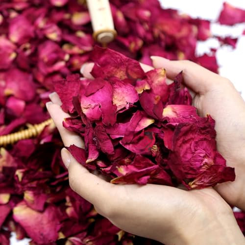 300+ PCS Dried Rose Petals, Biodegradable Red Rose Petals Wedding Confetti