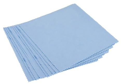 Chiffons de Nettoyage en Fibres Fines, 80 Pièces Bleus | Lunettes et Écrans, Enlève Poussière et Traces, Usage Bijouterie et Optique