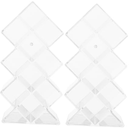 Beatifufu Makeup Organizer for Lipstick and Lip Gloss, 2pcs Acrylic Desktop Lipstick Holder with 10 Slots, Large Capacity Storage Box for Home Use, Dustproof and Sturdy