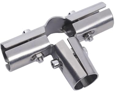 MagiDeal Connecteur de Tube En Acier Inoxydable, Raccord de Tuyau Joint de Serrage pour Tuyau Rond Diamètre de 25mm, Abris de Fleurs, Main Courante, Garde-Corps, 4 voies