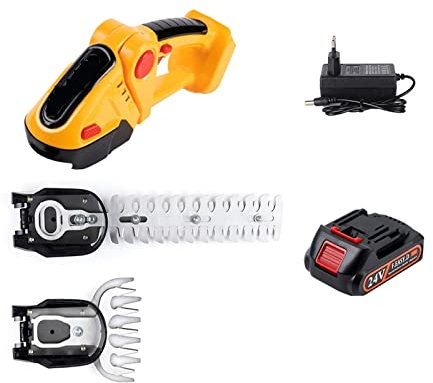 USKI Tagliaerba e tagliabordi Tagliasiepi Elettrico 2 in 1 13000 Giri/min Rasaerba for Uso Domestico Forbici for cespugli da Giardino Forbici for Erba Utensile Elettrico(Option 2 - Yellow)
