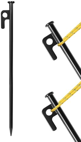 Campingstangen aus Metall, Zeltstangen aus Metall, Zeltheringe aus Metall | 11 Zoll Stahlheringe - Robuste Zeltheringe für Schwerlasten, Zeltheringe für
