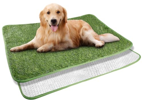 WIYETY Hundeklo Kunstrasen Hundetoilette, 50x70cm Welpentoilette Trainingsunterlage, Training Pee Pads, Waschbar Hunde Training Rasenmatte, Wasserdicht Hundetoilette für Zuhause, Wohnung