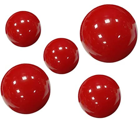 Blickkugeln, Schauensball Edelstahl hohl rote Kugel reflektierende Glatte Kugel für Gartenschmuck 5PCs, Gartendekor