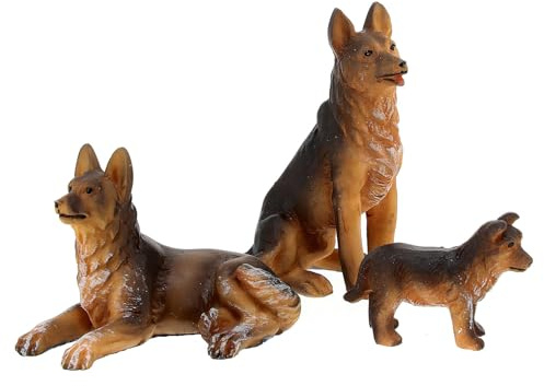 Holyart Weihnachtskrippen: Hundefamilie deutsche Schäferhunde für Krippen, 10-12 cm