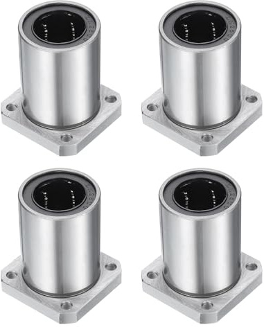 QUARKZMAN LMK25Uu Cuscinetti a Sfere Raggiri 25mm Foro 40mm OD 59mm Lunghezza Flangia Quadrata Gabbia in Acciaio per Stampante 3D Macchina Cnc