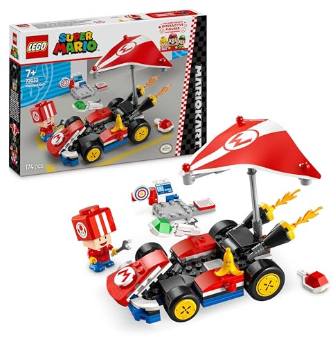LEGO Super Mario: Mario Kart – Standard Kart, Car Toy Set for Kids, Includes a Toad Character Figure for Independent Play, Creative Birthday Gift for 7 Plus Year Old Boys, Girls and Gamers 72032