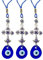 Turc Bleu Evil Eye Tapisserie Murale 3 Pièces Oeil Bleu Protection Maison Pendentif Mauvais Oeil Ornement Amulette Maison Décoration Protection Bénédiction Cadeau avec Une Croix (Bleu Clair)