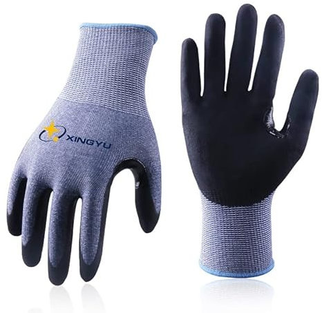 Guantes anticorte Nivel 5 Azul Delgado Suave HPPE Shell Guantes a prueba de cortes for seguridad en el trabajo Guantes resistentes a cortes mecánicos, Abrasión superior y duradera.(3 Pairs,XL)