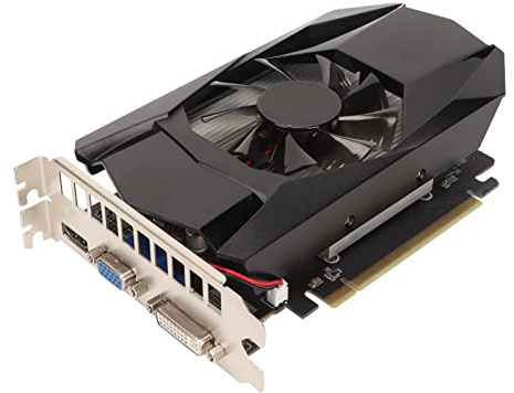 WOHPNLE Tarjeta gráfica GDDR5 de 4GB, HD 7670 650MHz PCIe X16 2.1 con refrigeración de Ventiladores, GPU de Juegos DirectX 11 para PC de Escritorio y Juegos de luz
