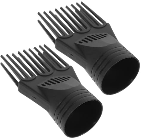 Pettine per Asciugacapelli 2 Pezzi Nero Plastico Accessorio | Blow Dryer Brush, Installazione Rapida, Asciugatura Veloce, Effetto Liscio e Brillante