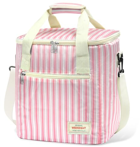 Beautyshow Kühltasche, 15L Faltbar Isoliertasche, Wiederverwendbare Isolierte Lunchtasche, Tragbare Thermotasche mit verstellbarem Schulterriemen für Schüler Büro Picknick Strand Auto Reise