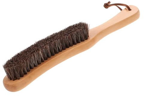 Veemoon Horsehair Cleaning Brush with Wooden Handle for Clothes and Furniture Dust Removal, Natural Bristle Lint Remover Suitable for Garments and Upholstery Care