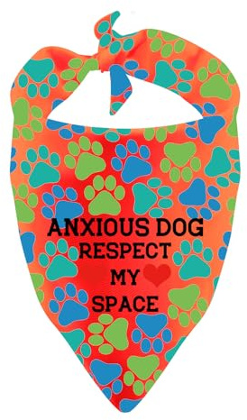 Anxious Dog Bandana Respect My Space Dreieckstuch für nervöse Hunde, Geburtstagsgeschenk (Respect My Space)