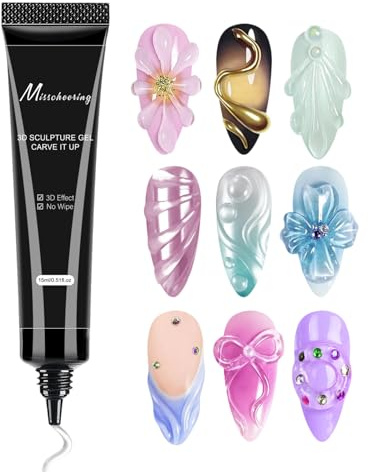 Gel À Ongles 3D Charmant Non Collant Adapté Aux Débutants | Colle De Modelage D'Ongles Charmant Non Collant Et Adapté Aux Débutants Pour Salon, Maison, Mariage, Vacances, Et
