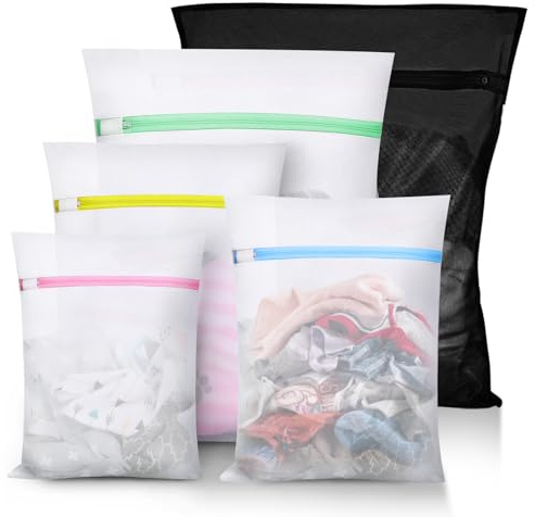Sacs à linge Filet à linge pour machine à laver,Lot de 5 Sac à linge pour machine à laver Laundry Bag pour articles délicats,soutien-gorge,chemisier,sous-vêtements,vêtements de bébé, etc (Multicolore)