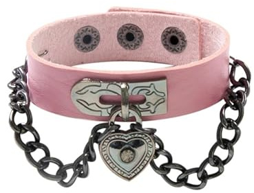 Gothic Lederarmbänder für Herren und Damen Verstellbare Armbänder mit Herzförmigem Gothic Anhänger Cooles Breites Punk Lederarmband Rock Biker Manschettenarmreif Unisex Halloween Schmuckgeschenke