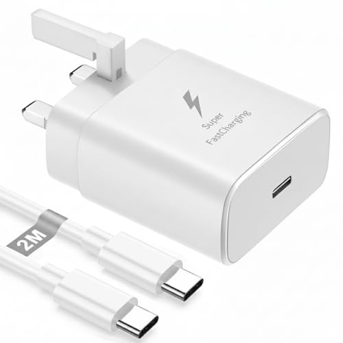45W USB C Fast Charger For iPhone 17e 17 16 15 Pro Max Charger Plug [2M] | USB C Fast Charging Cable 65W iPhone 17 16 16e 15 Pro/Max/Plus/Air High Speed Adapter UK 3 Pin USB C Plug Samsung S26/S25