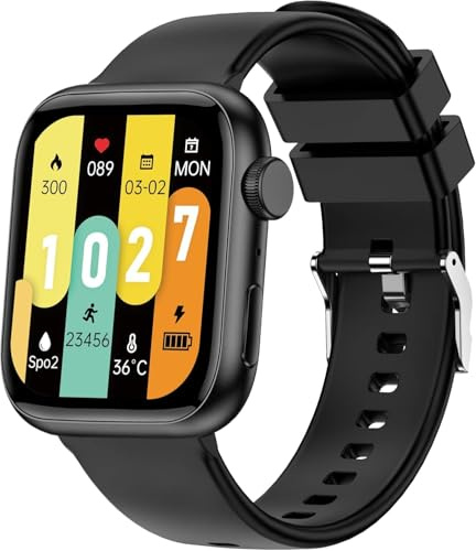 zaisia Smartwatch Uomo Donna, 1,85'' Orologio Fitness con Sonno Cardiofrequenzimetro, Smart Watch con Funzione di Notifica dei Messaggi e Chiamata, IP68 Impermeabile Tracker Fitness per Android iOS