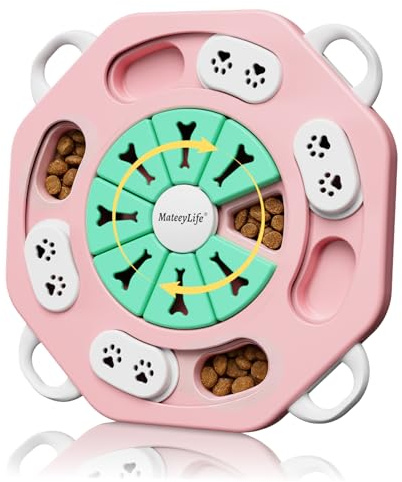 MateeyLife Dog Puzzle Toy, Interactive Dog Toys to Keep Them Busy, Enrichment Toys for Dogs, Treat Dispensing Dogs Toy with Slow Feeder for Smart Breeds, IQ Training & Brain Stimulation, 2 Levels